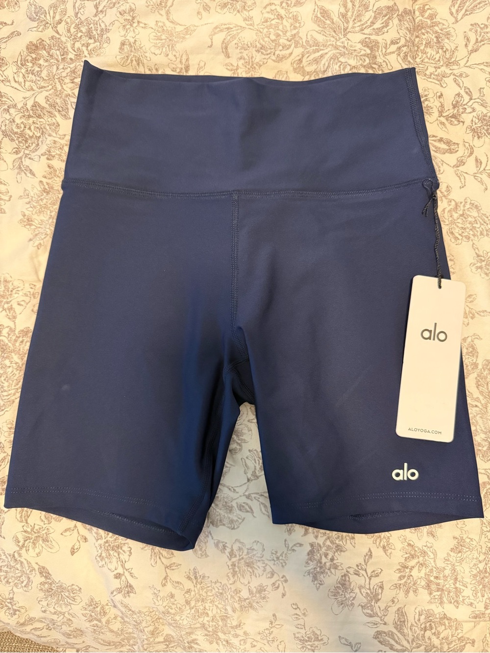 ALO Yoga Navy High-Rise Bike Shorts